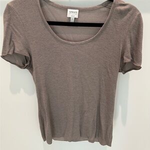 Armani Collezioni Women's Brown Short Sleeve Tee